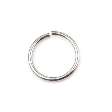 Image de 100 Pcs 22mm Dia, 2mm(taille 12) Anneaux de Jonction pour la Fabrication de Bijoux Ouvert en Acier Inoxydable Argent Mat Rond