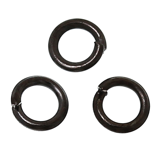Immagine di 5000 Pz 3mm Dia, 0.5mm(24 misura) Lega di Ferro Aperto Stile Anello di Salto Pistola Nera Tondo