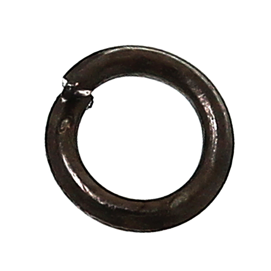 Immagine di 5000 Pz 3mm Dia, 0.5mm(24 misura) Lega di Ferro Aperto Stile Anello di Salto Pistola Nera Tondo