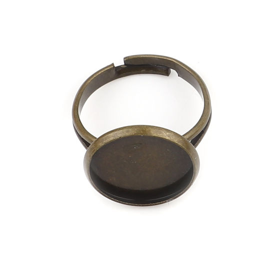 Bild von Messing Cabochon Fassung Ring Rund Bronzefarbe Cabochon Fassung (Für 14mm) 17.3mm（US Größe:7), 10 Stück                                                                                                                                                       