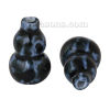 Picture of Ceramics Beads Calabash Blue black Pattern About 21mm x 13mm, Hole: Approx 2.2mm, 10 PCs