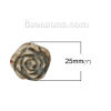 Picture of Ceramics Beads Polygon Light olive Flower Pattern About 26.0mm(1") x 25.0mm(1"), Hole: Approx 2.3mm-3.1mm, 10 PCs