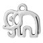 Immagine di Lega di Zinco Charm Ciondoli Elefante Animale Argento Antico Filigrana 16mm x 15mm , 30 Pz
