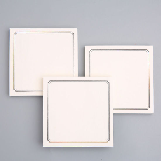 Bild von Weiß - Rahmenpapier Memo Haftnotiz Student Briefpapier 7,3 x 7,3 cm, 2 Kopien