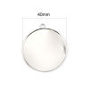 Picture of Brass Cabochon Settings Pendants Round Disc Silver Tone (Fit 3.5cm) 4cm x 3.6cm, 10 PCs