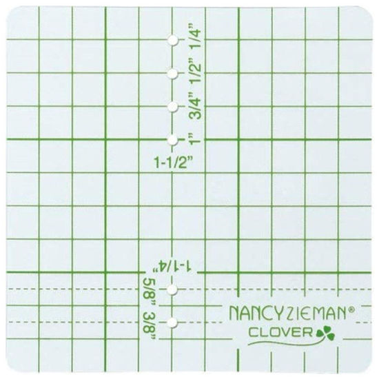 Image de Outils à Couture en Plastique Plaque de Positionnement du Guide de Couture Vert-Jaune 7cm x 7cm, 1 Kit ( 3 Pcs/Kit)