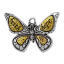 Picture of Zinc Based Alloy Insect Pendants Gold Tone Antique Gold & Antique Silver Color Two Tone Butterfly Animal Message " faith hope " 31mm x 22mm, 10 PCs