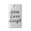 Image de Pendentifs en Alliage de Zinc Rectangle Argent Vieilli Gravé Caractère Gravé Mots " Live Love Laugh " 22mm x 13mm, 20 Pcs
