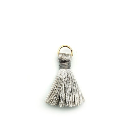 Immagine di Lega di Zinco & Poliestere Nappine Charms Nappine Grigio Scuro 25mm, 10 Pz