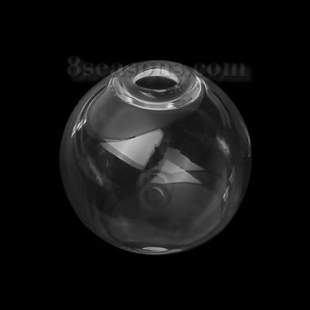 Image de Cabochons d'Embellissement Dômes Fiole Globe en Verre Transparent à Remplir Balle 16mm Dia, 5 Pcs