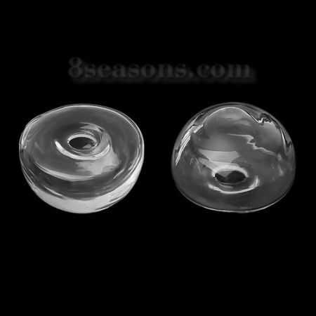 Vetro Cupola Vetro in miniatura desiderio bottiglia globo bolla flaconcino cabochon per anelli orecchini per Abbellimento Mezzo Tondo Flatback Trasparente 16mm Dia, 5 Pz