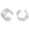 Picture of Zinc Based Alloy Ear Cuffs Clip Wrap Earring Findings Round Silver Plated W/ Loop 10mm x 10mm, 10 PCs