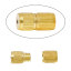 真鍮 ネジクラスプネックレスブレスレットパーツ 円筒形 金メッキ 8mm x 4mm、 50 個 の画像