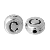 Picture of Spacer Beads Round Antique Silver Color Letter "C" Pattern Carved About 7mm Dia, Hole:Approx 1.2mm, 100 PCs