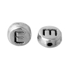Picture of Spacer Beads Round Antique Silver Color Letter "E" Pattern Carved About 7mm Dia, Hole:Approx 1.2mm, 100 PCs