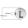 Picture of Spacer Beads Round Antique Silver Color Letter "L" Pattern Carved About 7mm Dia, Hole:Approx 1.2mm, 100 PCs