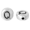 Picture of Spacer Beads Round Antique Silver Color Letter "Q" Pattern Carved About 7.0mm( 2/8") Dia, Hole:Approx 1.2mm, 100 PCs