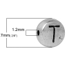 Picture of Spacer Beads Round Antique Silver Color Letter "T" Pattern Carved About 7mm Dia, Hole:Approx 1.2mm, 100 PCs