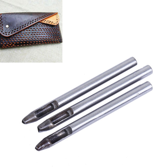 Picture of Steel Leather Punch Hole Tools Teardrop Antique Pewter 9.9cm(3 7/8") x 0.8cm( 3/8"), 1 Piece