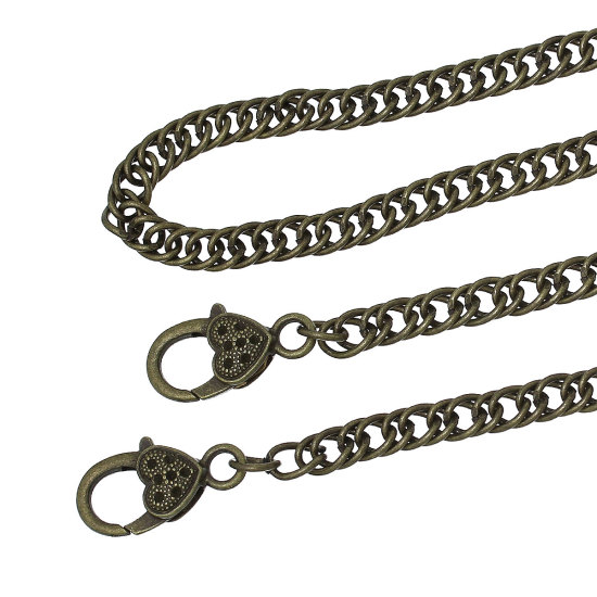 Picture of Iron Based Alloy Purse Chain Strap Handle Shoulder Crossbody Handbags Antique Bronze (Can Hold ss4 Rhinestone) 9mm x7mm( 3/8" x 2/8"), 1.2M(47 2/8")long, 1 Piece