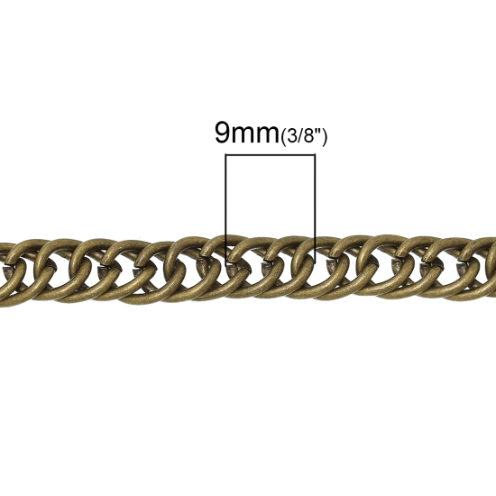 Image de Chaîne de Sac à Main en Alliage de fer Bronze Antique 9.0mm x 7.0mm, 1.2M de Long, 1 Pièce