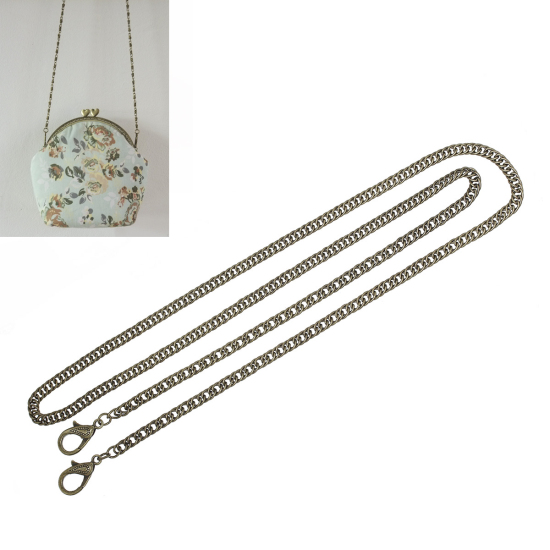 Image de Chaîne de Sac à Main en Alliage de fer Bronze Antique 9.0mm x 7.0mm, 1.2M de Long, 1 Pièce