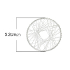 Picture of Brass Pendants Round Silver Plated Mesh 5.2cm(2") Dia, 20 PCs