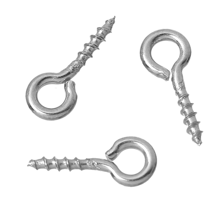 Bild von 304 Edelstahl Schraube mit Öse Silberfarbe 2.1mm 10mm x 4mm 100 Stück