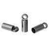Picture of 304 Stainless Steel Cord End Caps Cylinder Silver Tone (Fits 2mm Cord) 8mm x 2.5mm, 30 PCs