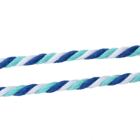 Picture of Cotton Jewelry Twist Cord Rope Multicolor 7mm - 5mm, 10 M