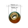 Bild von Zinklegierung European Stil Charm Großlochperlen Trommel Zufällig Mix etwa 15mm x 11mm, Loch:Ca 5.0mm, 10 Stücke