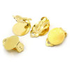 Picture of Alloy Clip On Earring Findings with Pad for Gluing Round Gold Plated (Fits 15mm Dia) 22mm( 7/8") x 15mm( 5/8"), 20 PCs