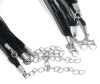 Picture of Organza Ribbon & Wax Cord Necklace Black 43cm(16 7/8") long, 20 PCs