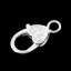 Imagen de Corchete de la Langosta Aleación del Metal Del Zinc,Argentado,Corazón 25mm x 13mm, 10 Unidades