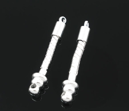 Componentes de aretes Estilo Europeo Serpiente Cadena, Cobre de Argentado Raya 3.0cm de longitud, 10 Unidades