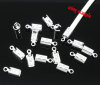 Picture of 200 PCs Brass End Caps For Necklace Bracelet Jewelry Making Cylinder Silver Plated (Fits 3mm Cord) 10mm x 4mm