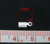 Picture of 300 PCs Brass End Caps For Necklace Bracelet Jewelry Making Cylinder Silver Plated (Fits 2mm Cord) 8mm x 3mm