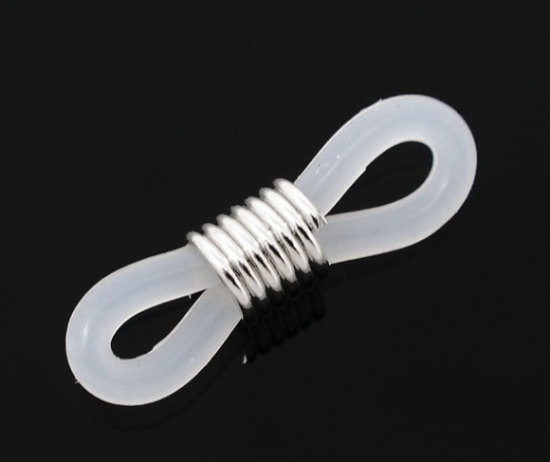 Picture of 40 Rubber Looped End Connectors for Eyeglass Holder Necklace Chain 20x6mm