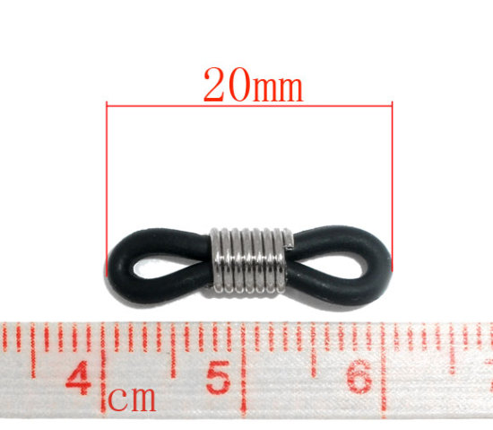 Picture of 40 Rubber Looped End Connectors for Eyeglass Holder Necklace Chain 20x6mm