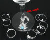 Picture of Zinc Based Alloy Wine Glass Charm Hoops Circle Ring Silver Plated 29mm x 26mm(1 1/8"x 1"), 100 PCs