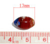 Image de Perles en Lampwork Ovale Couleur au Hasard Fleur 13mm x 8mm, Taille de Trou: 1mm, 4 PCs