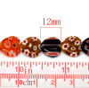 Picture of Lampwork Glass Loose Beads Heart At Random Mixed Flower Pattern About 12mm x 11mm, Hole: Approx 1mm, 36cm long, 5 Strands(Approx 30 PCs/Strand)