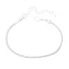 Picture of Copper European Style Snake Chain Charm Bracelets Silver Plated W/ Lobster Claw Clasp And Extender Chain 19cm long, 4 PCs