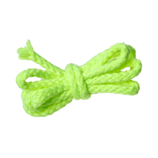 Picture of Cotton Jewelry Rope Braided Neon Yellow 5.0mm( 2/8"), 10 M