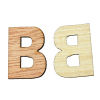 Picture of Three-ply board Cabochons Scrapbooking Embellishments Findings Alphabet/Letter Natural 30mm(1 1/8") x 22mm( 7/8") , 10 PCs