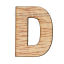 Picture of Three-ply board Scrapbooking Embellishments Findings Alphabet/Letter "D" Natural 30.0mm(1 1/8") x 22.0mm( 7/8") , 100 PCs