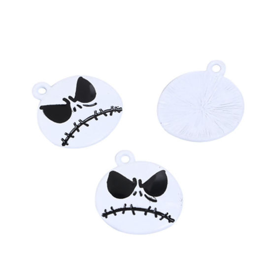 Picture of Zinc Based Alloy Halloween Charms Witch Antique Bronze Black & Red Enamel 19mm( 6/8") x 15mm( 5/8"), 10 PCs