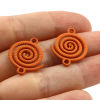 Picture of Zinc Based Alloy Connectors Round Orange Swirl 21mm x 17mm, 20 PCs