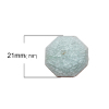 Bild von Keramik & Glas Dom Cabochons Verzierung Polygon Platt Hellgrün Spalte Muster 21mm x 21mm, 5 Stücke