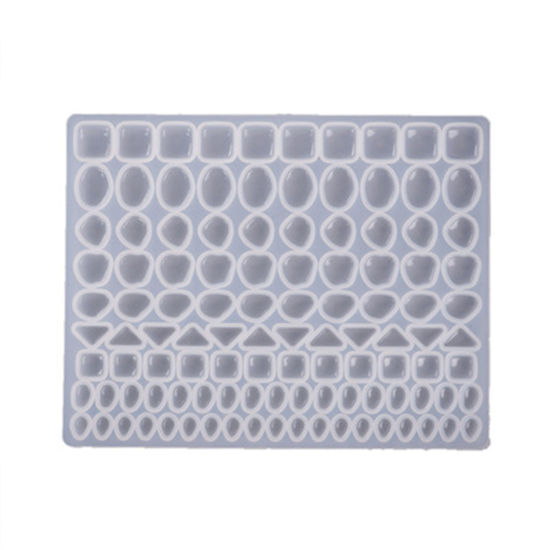 Picture of Silicone Resin Mold For Jewelry Making Coaster Geometric White 15cm x 11.6cm, 1 Piece